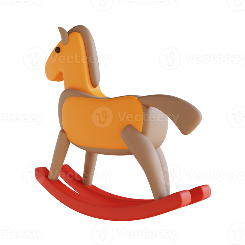 3D illustration toy horse png