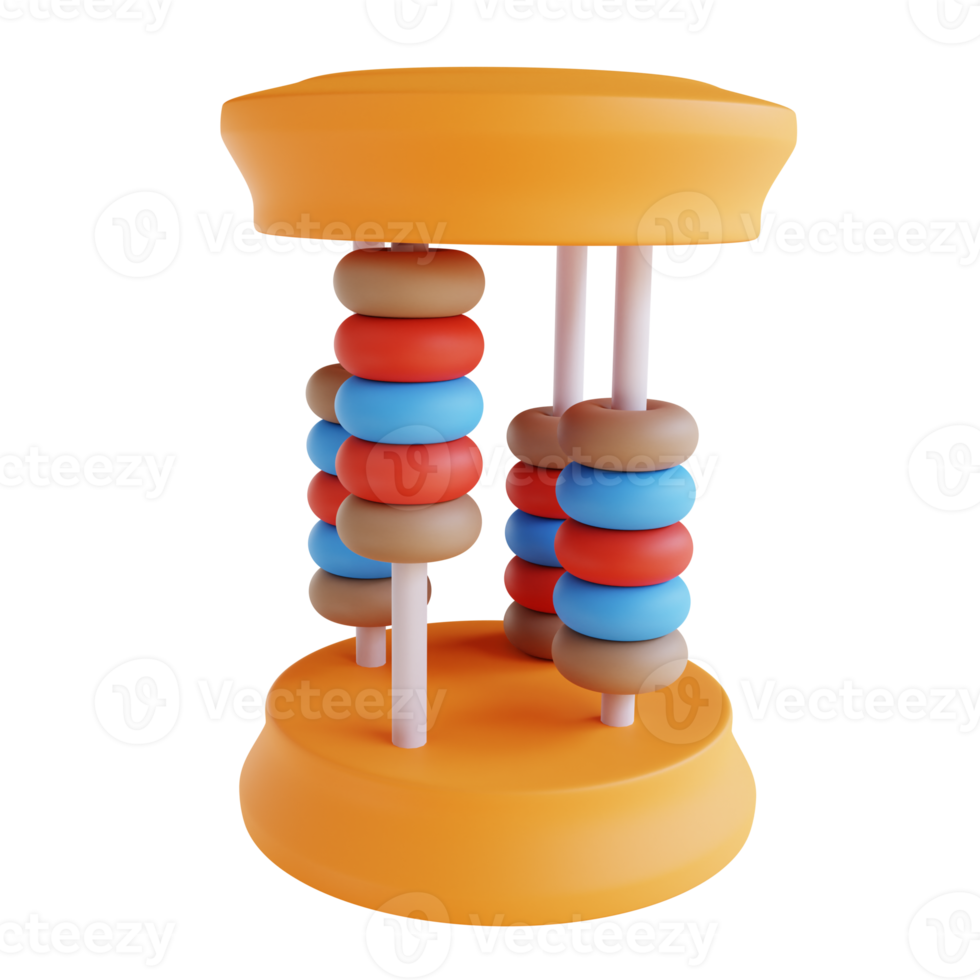 3D illustration counting toy png