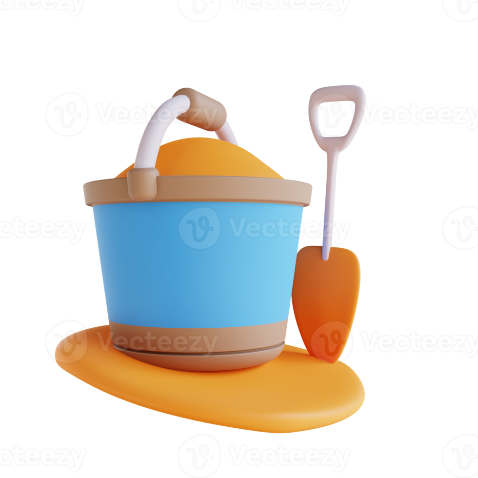 3D illustration sand can toy png