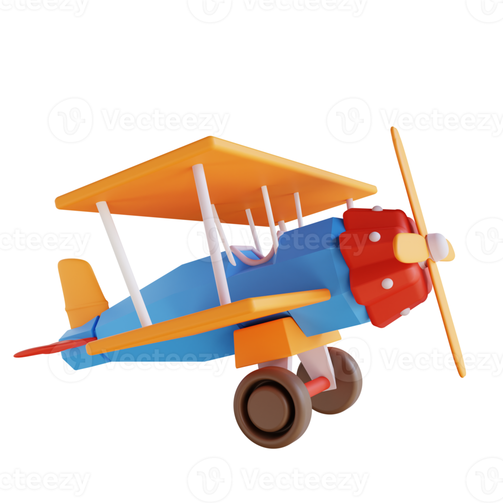 avión de juguete de ilustración 3d png