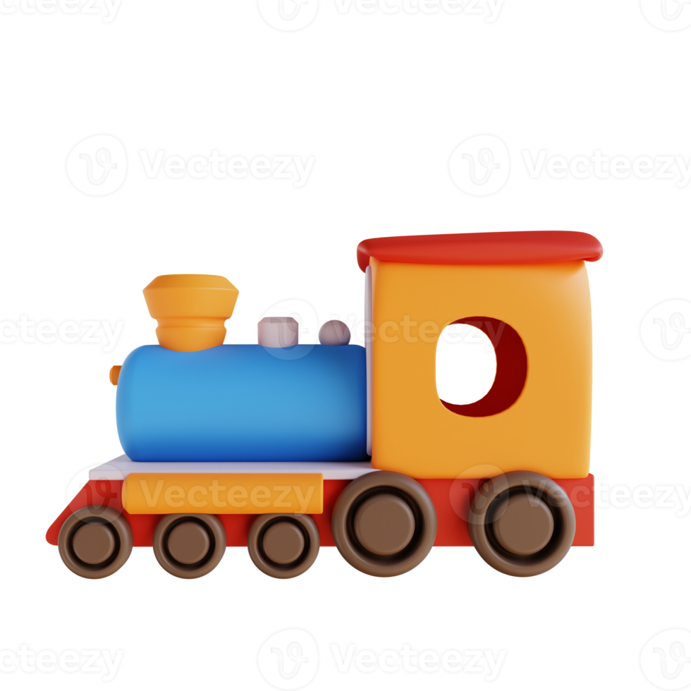 3D illustration toy train png