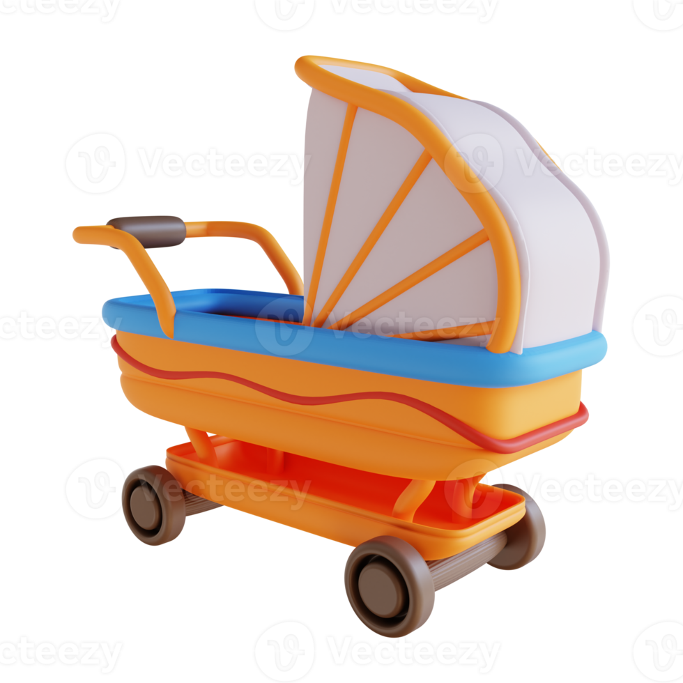 3D illustration pram png