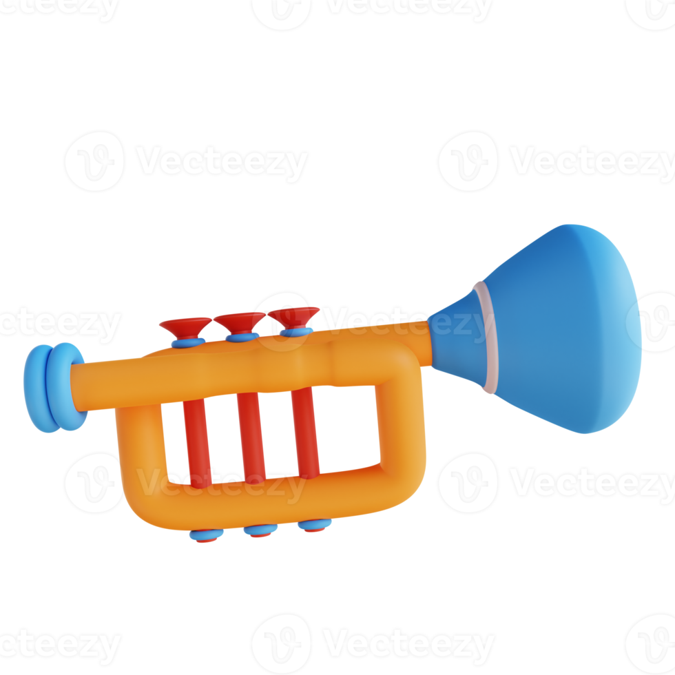 3D illustration trumpet toy png