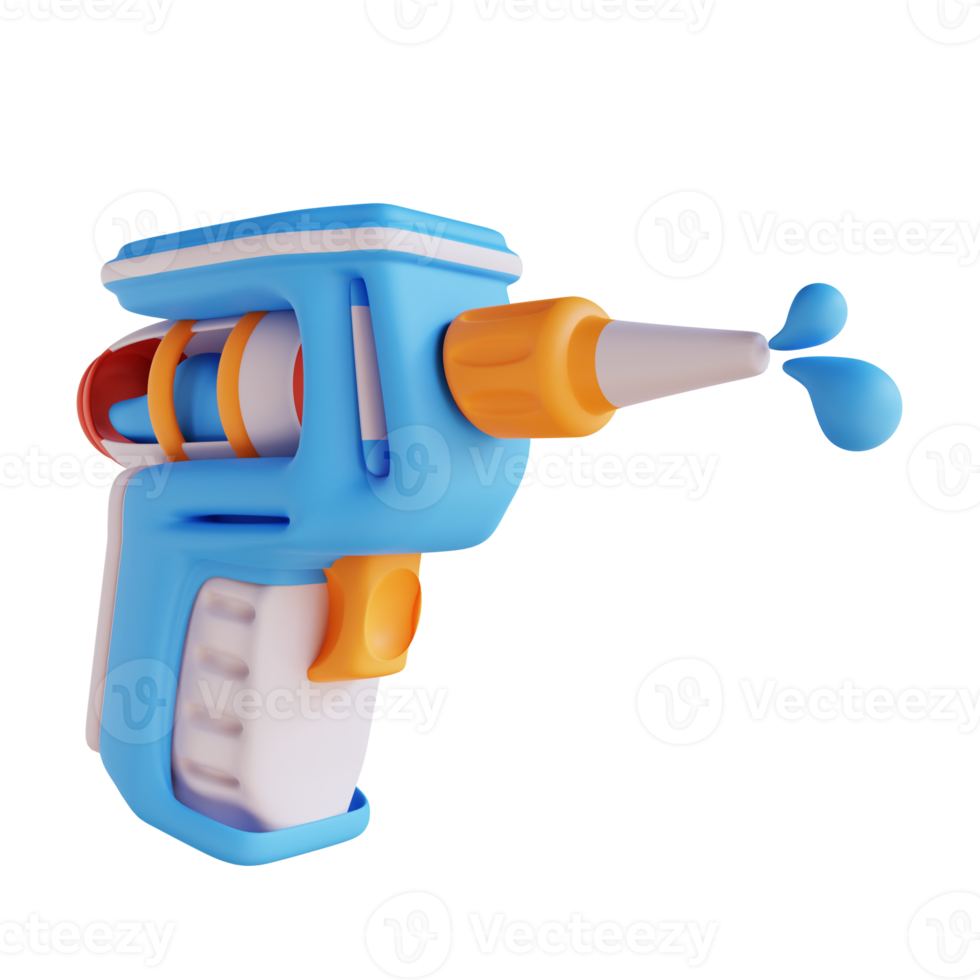 3D illustration water gun toy png