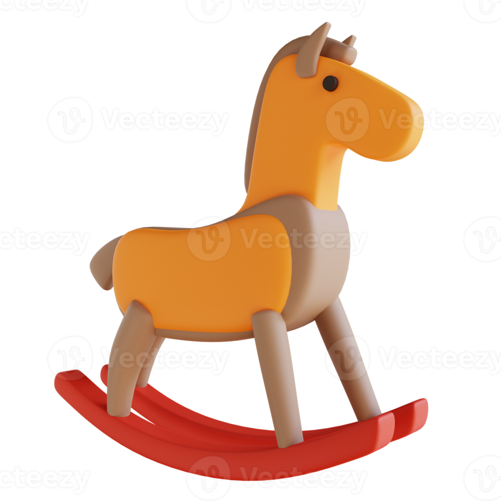 caballo de juguete de ilustración 3d png