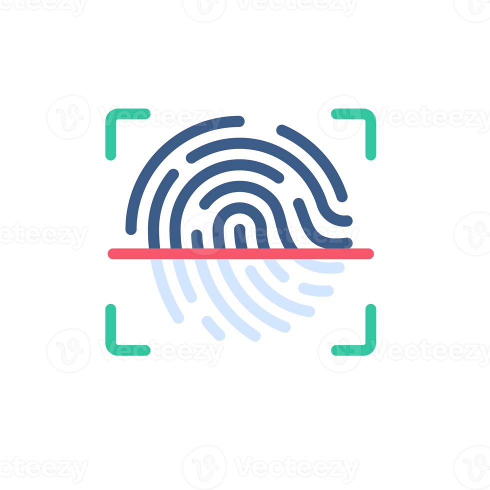 Authentication by scanning fingerprints to access data png