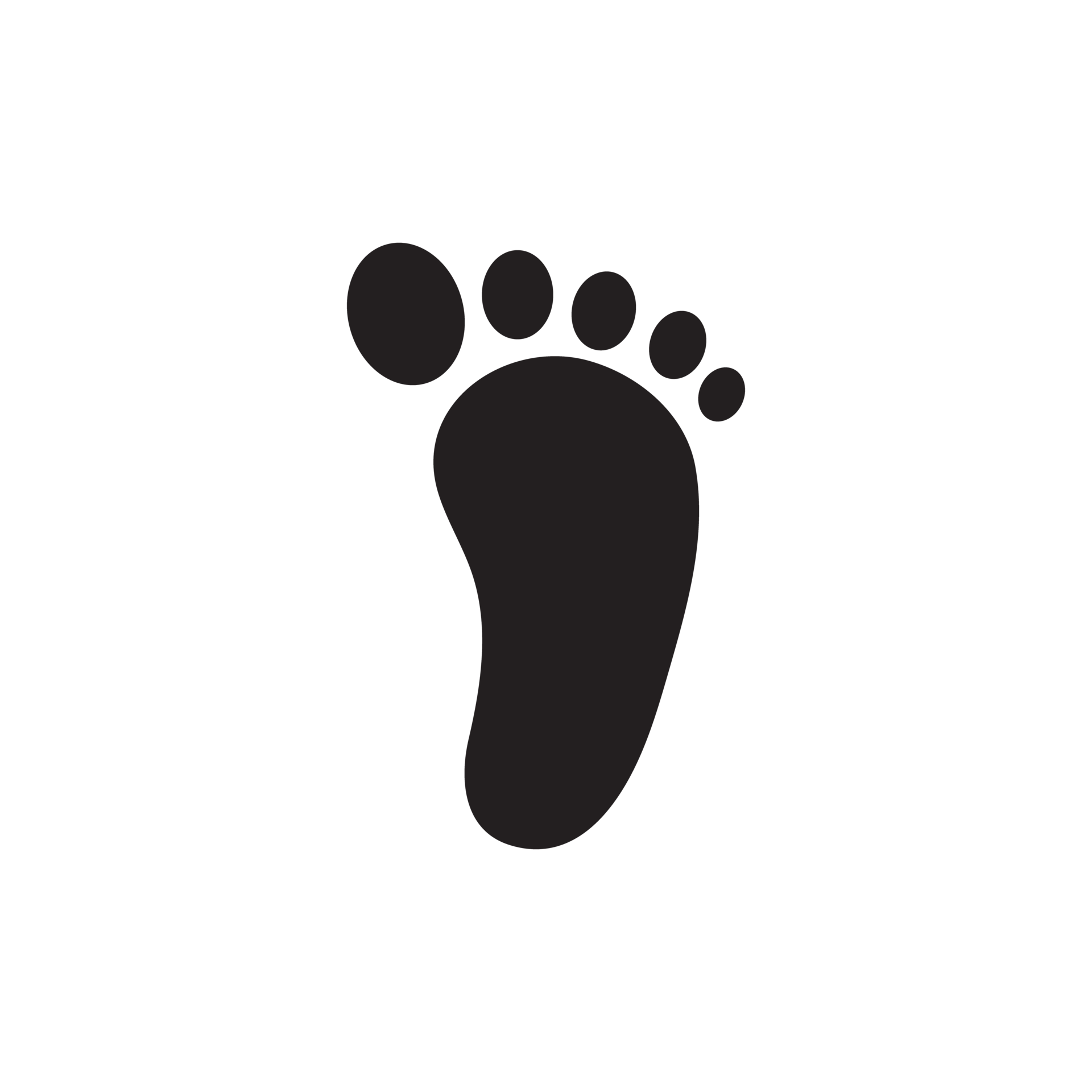 Footprint icon. Smelly feet The concept of keeping your feet healthy by