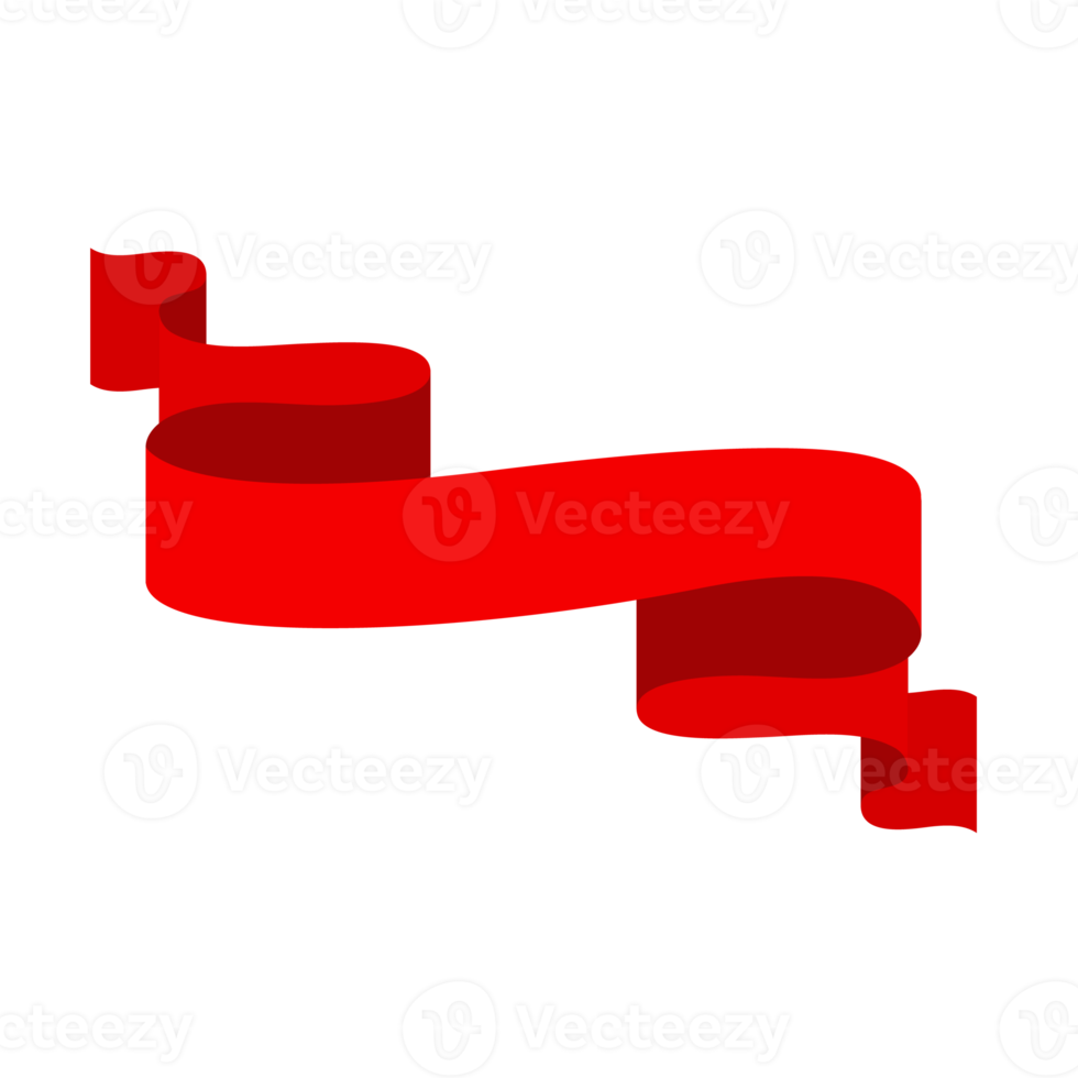 Vector red ribbon banner set. Flat red ribbon for discount label