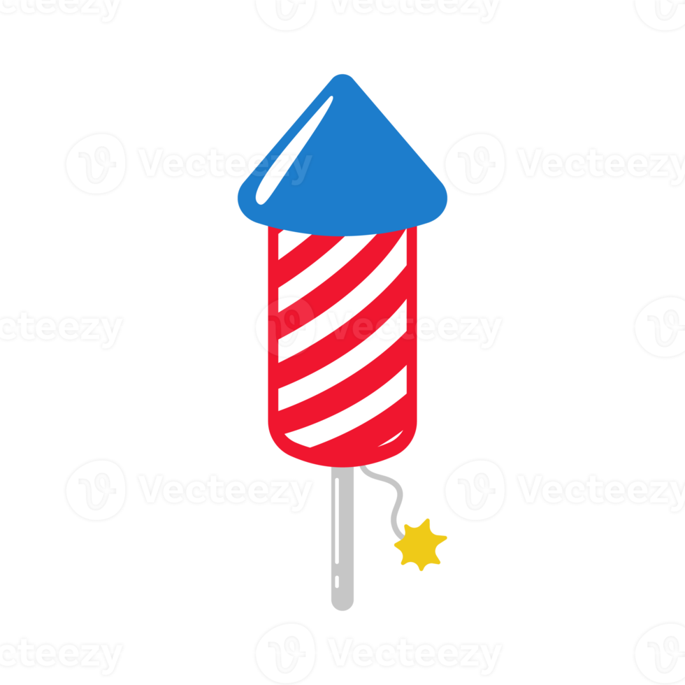 American flag fireworks rocket For the sky to celebrate the American Declaration of Independence. png