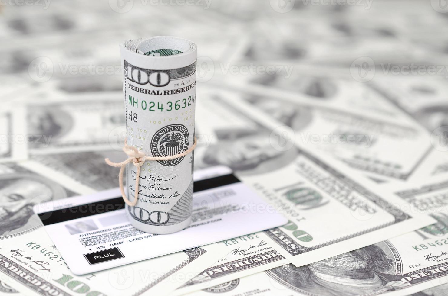 American money and online modern virtual banking concept photo