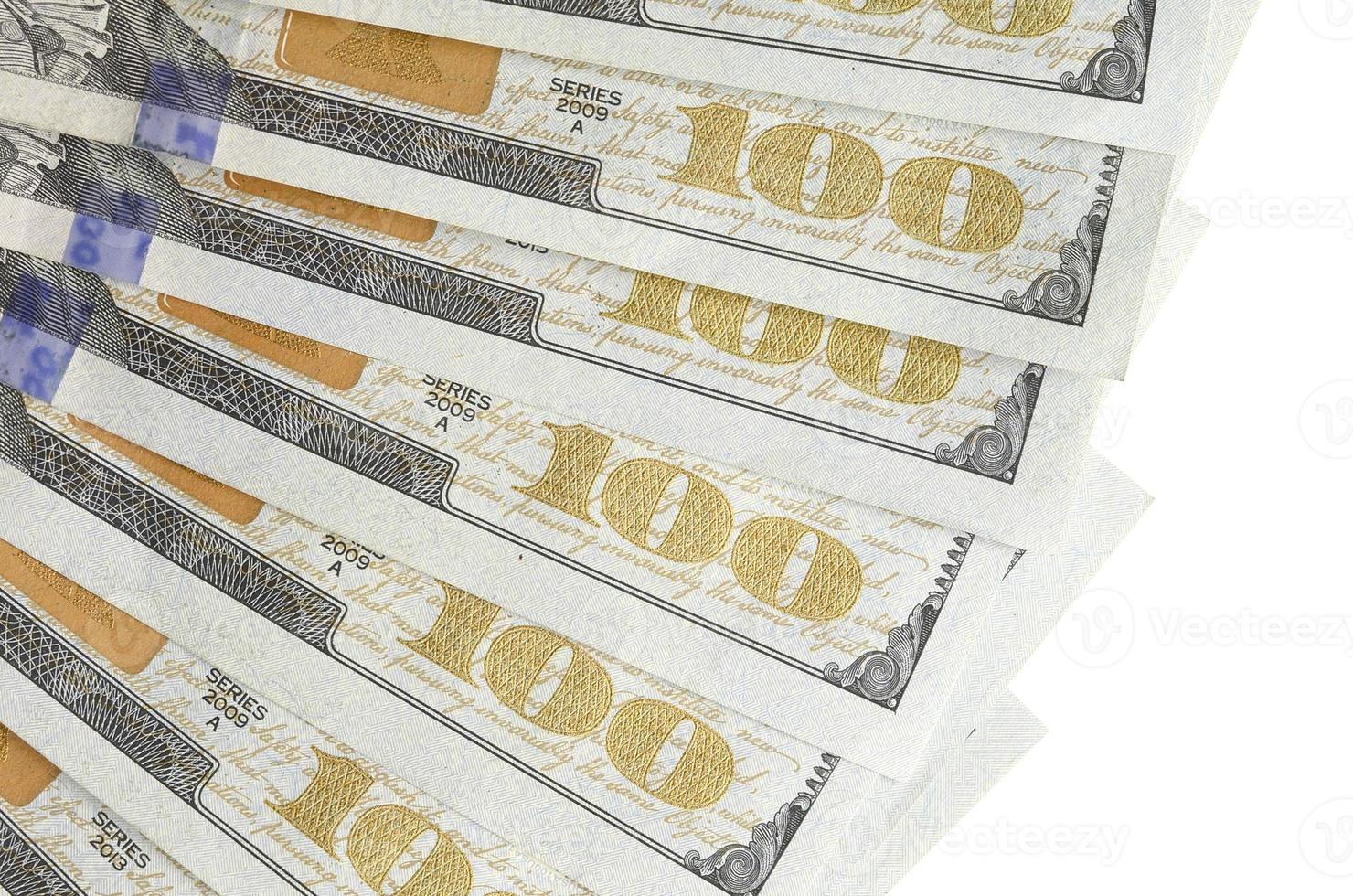 Dollar bills. American money isolated on white with copy space photo
