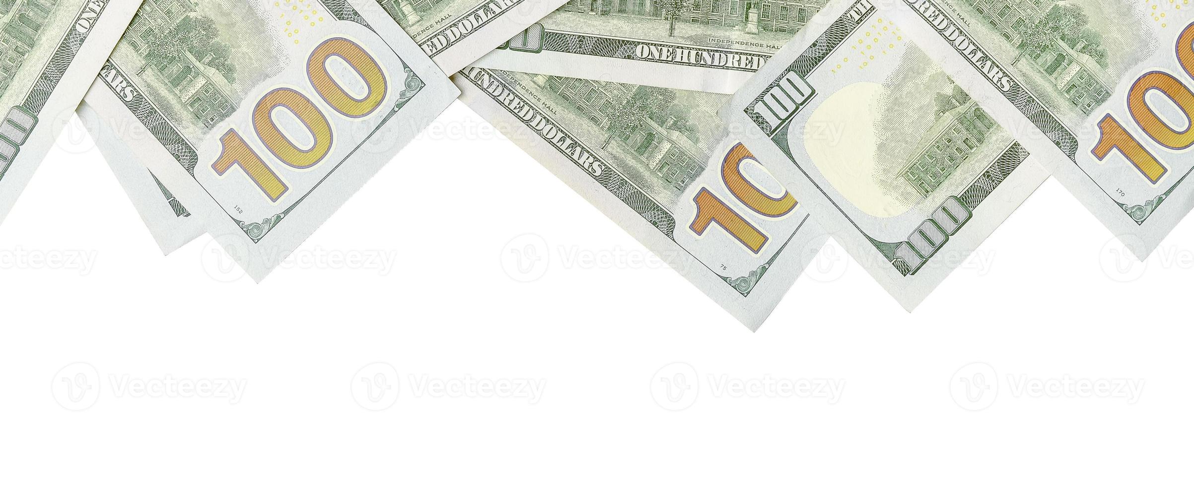 Dollar bills. American money isolated on white with copy space photo