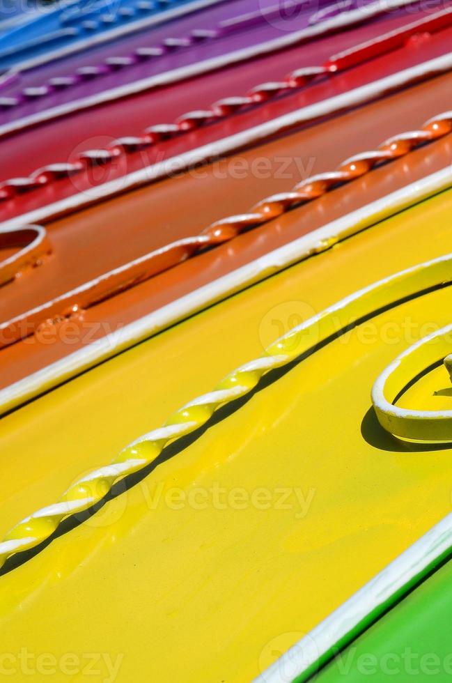 Metal texture of a piece of colored wall with a forged pattern photo