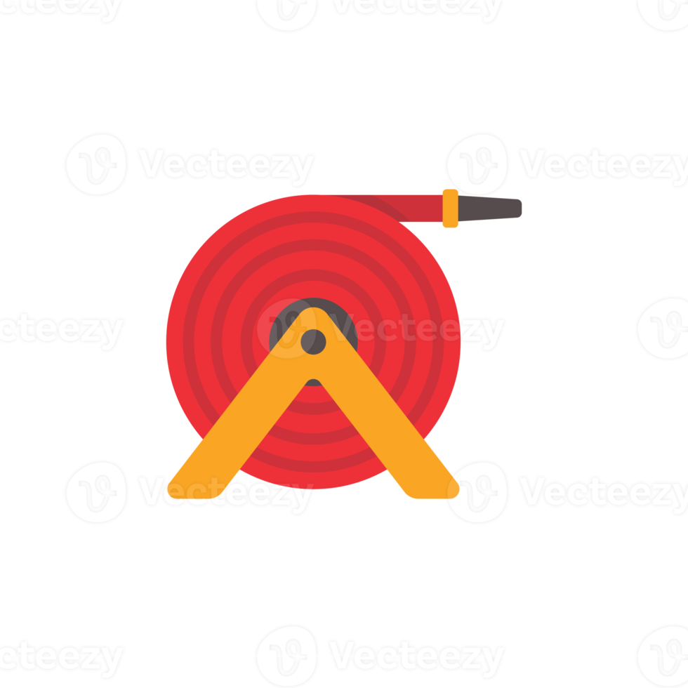 tuyau d'incendie. le tuyau en caoutchouc rouge est utilisé pour éteindre le feu. png