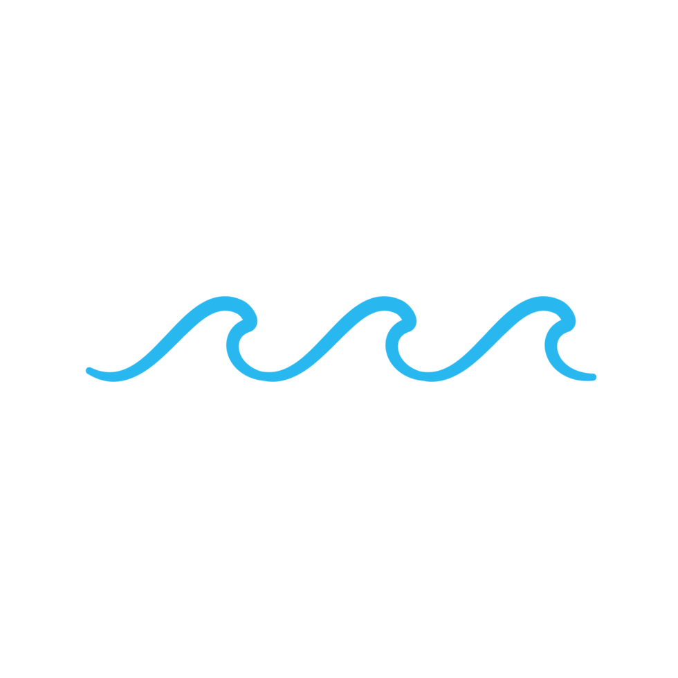 icono de línea de onda de agua azul en el mar png