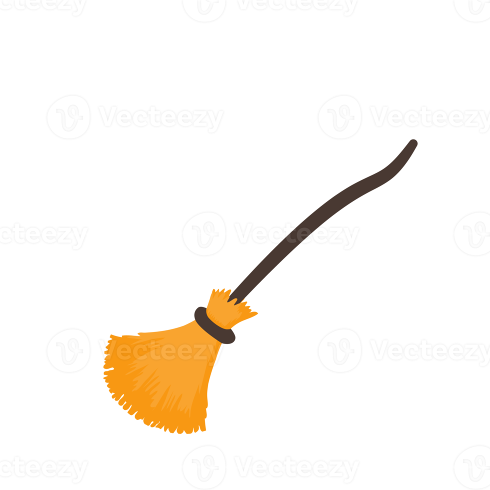 Zauberbesen. Fliegende Holzornamente für die böse Hexe in der Halloween-Nacht png