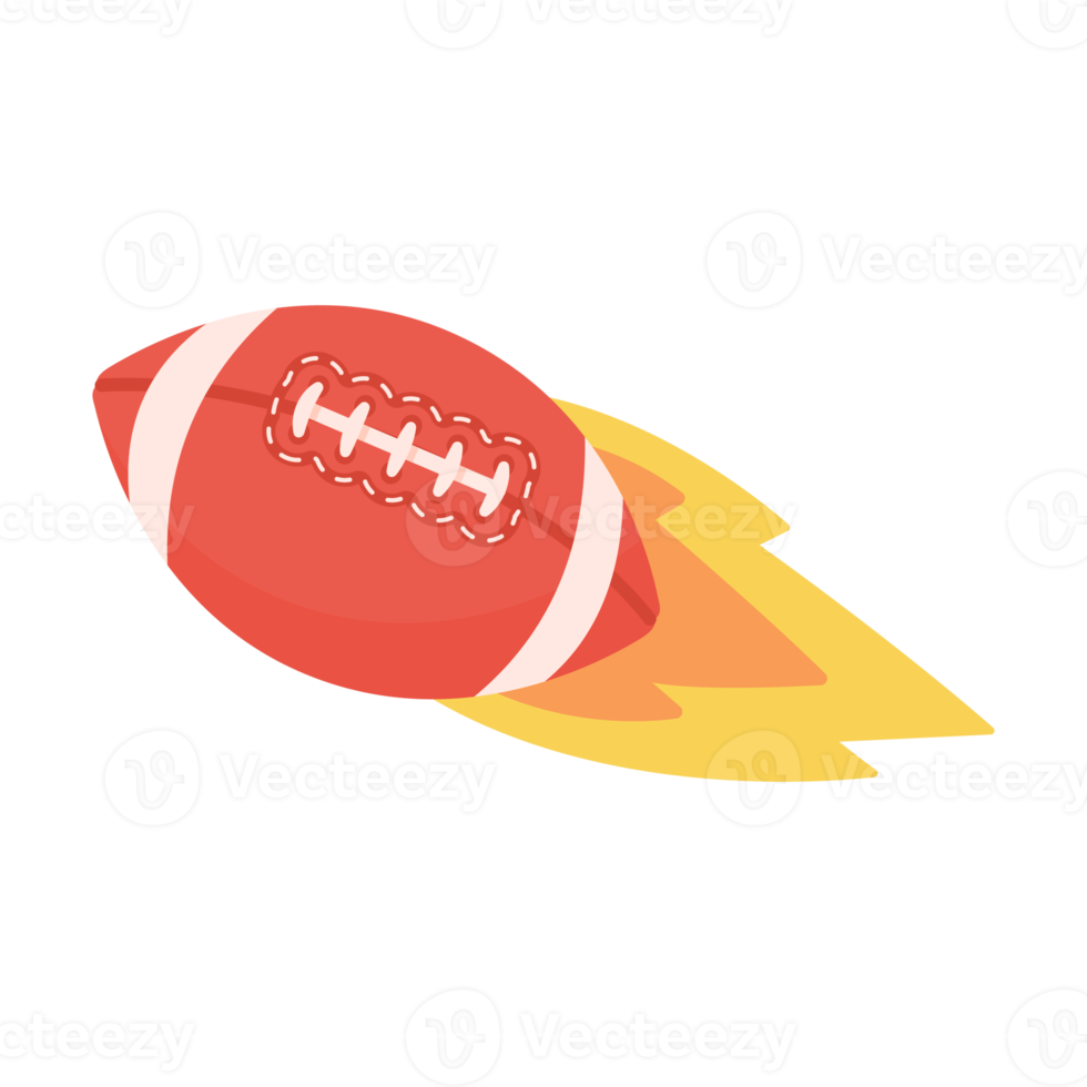 american football burst into flames. american football match elements png