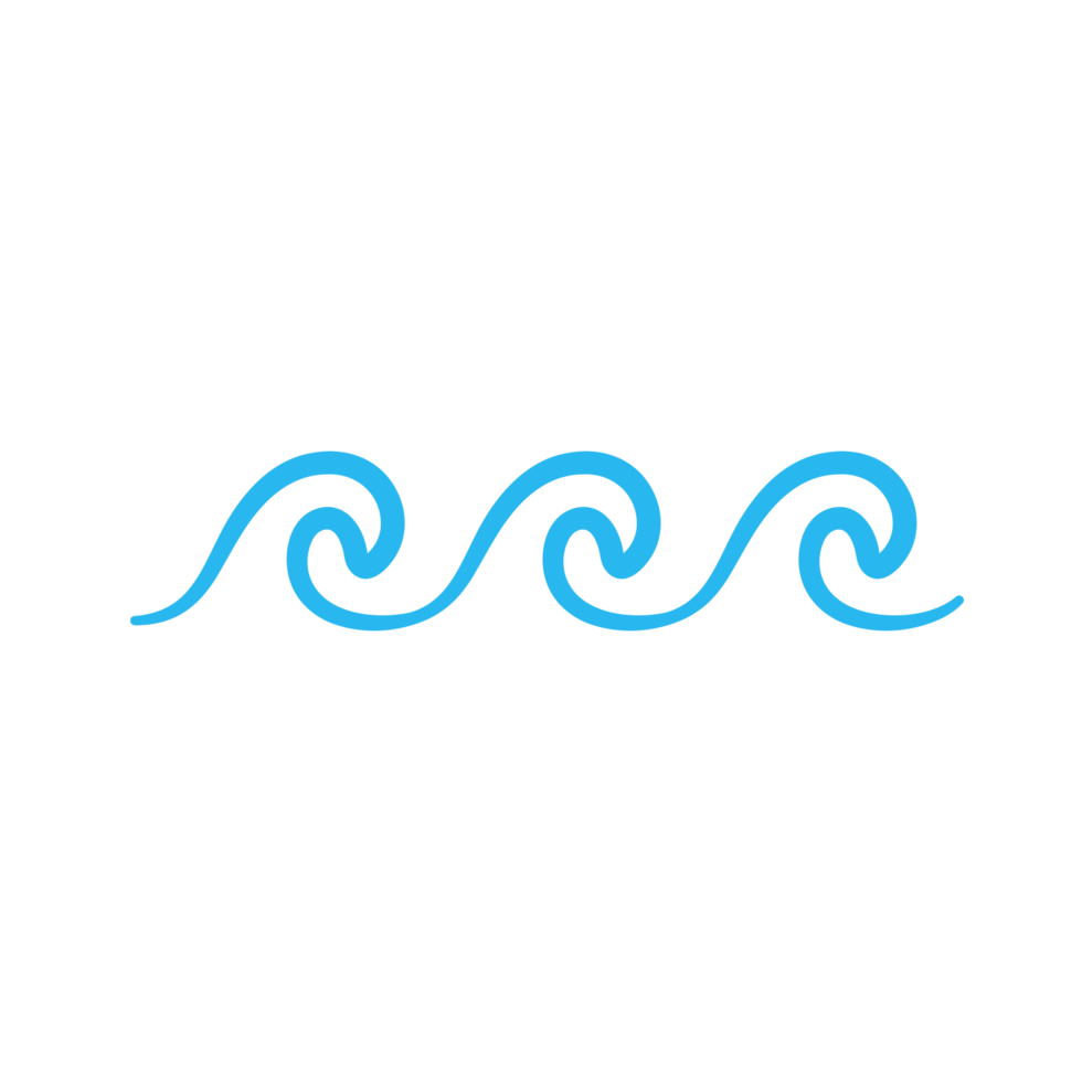 blue water wave line icon in the sea png