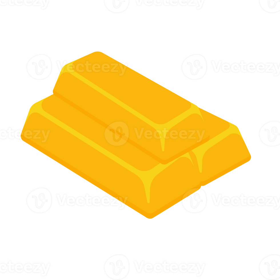 Gold bar icon. Stacked yellow gold bars Concept of saving money on gold assets png