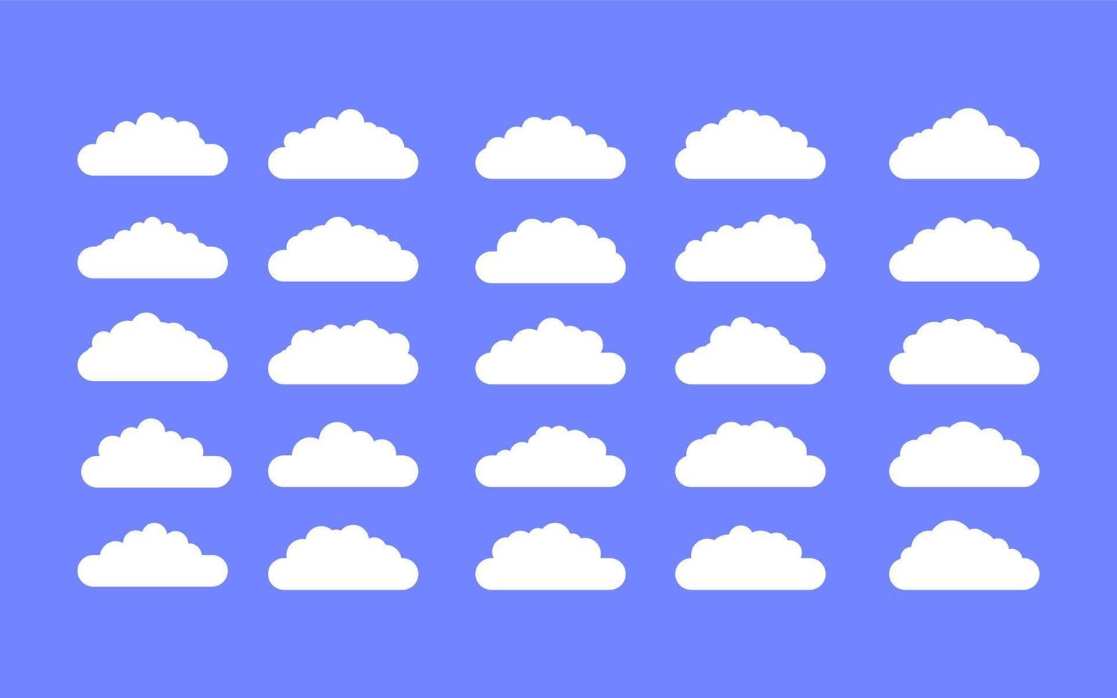 conjunto de iconos de nube blanca vector