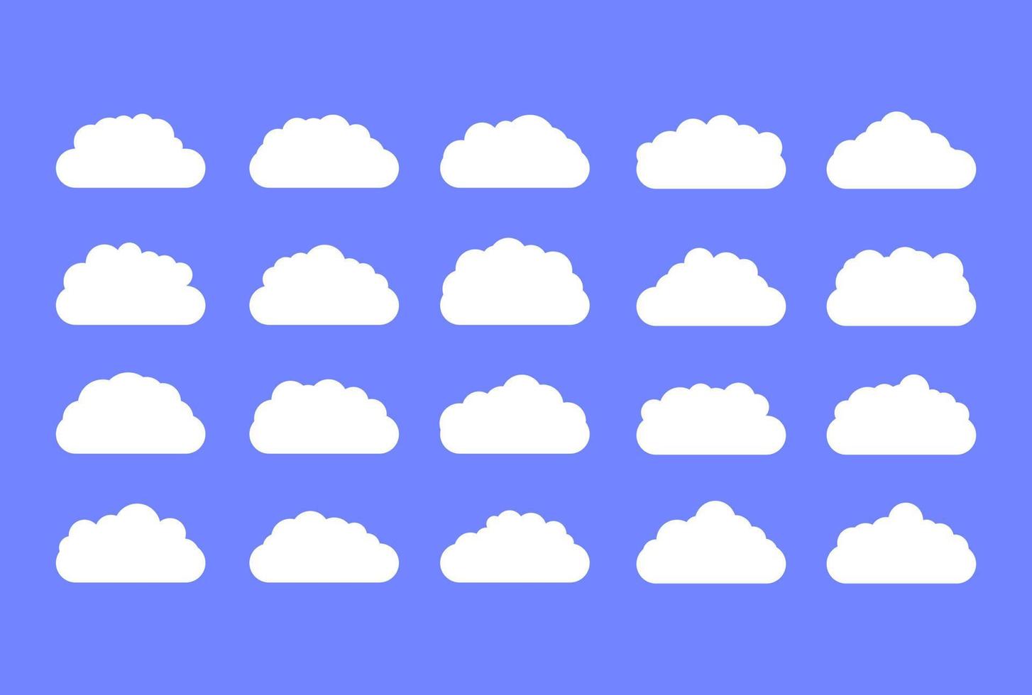 White cloud Icon Set vector