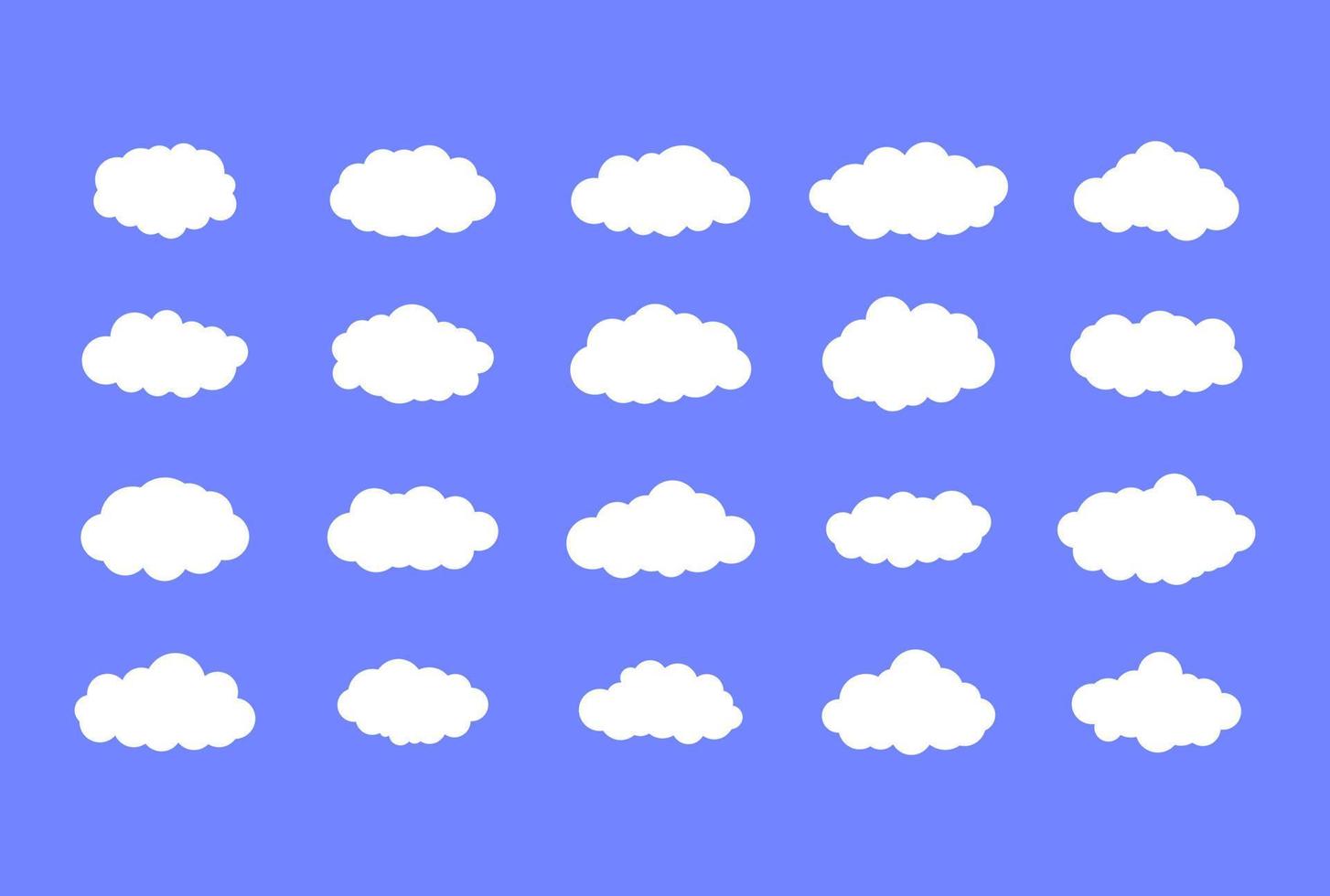 White cloud Icon Set vector