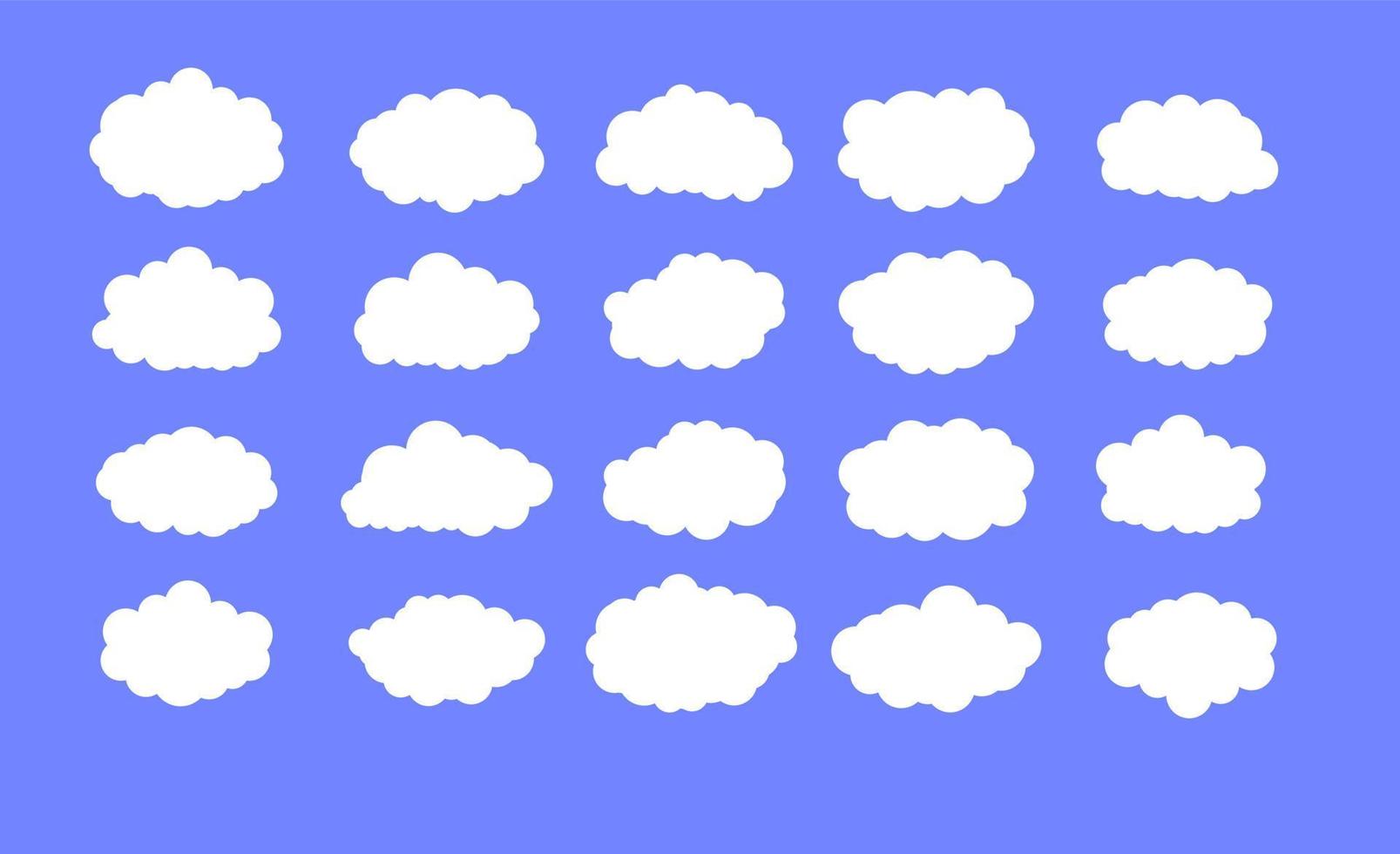 conjunto de iconos de nube blanca vector