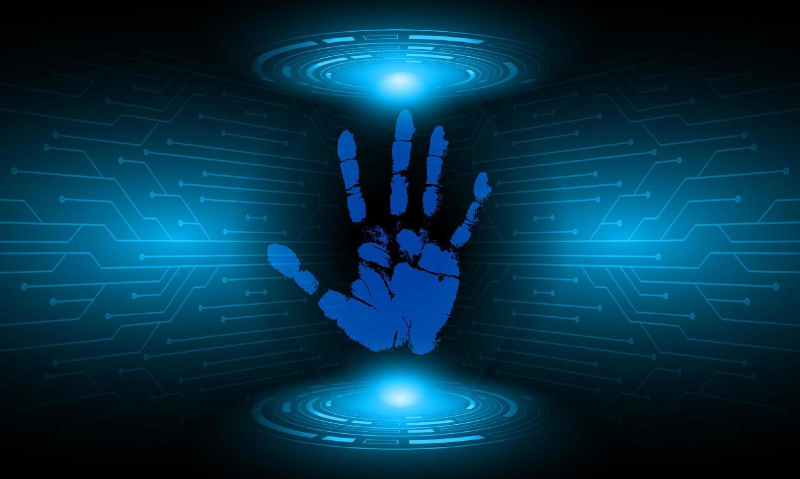 Modern Holographic finger print on Technology Background vector