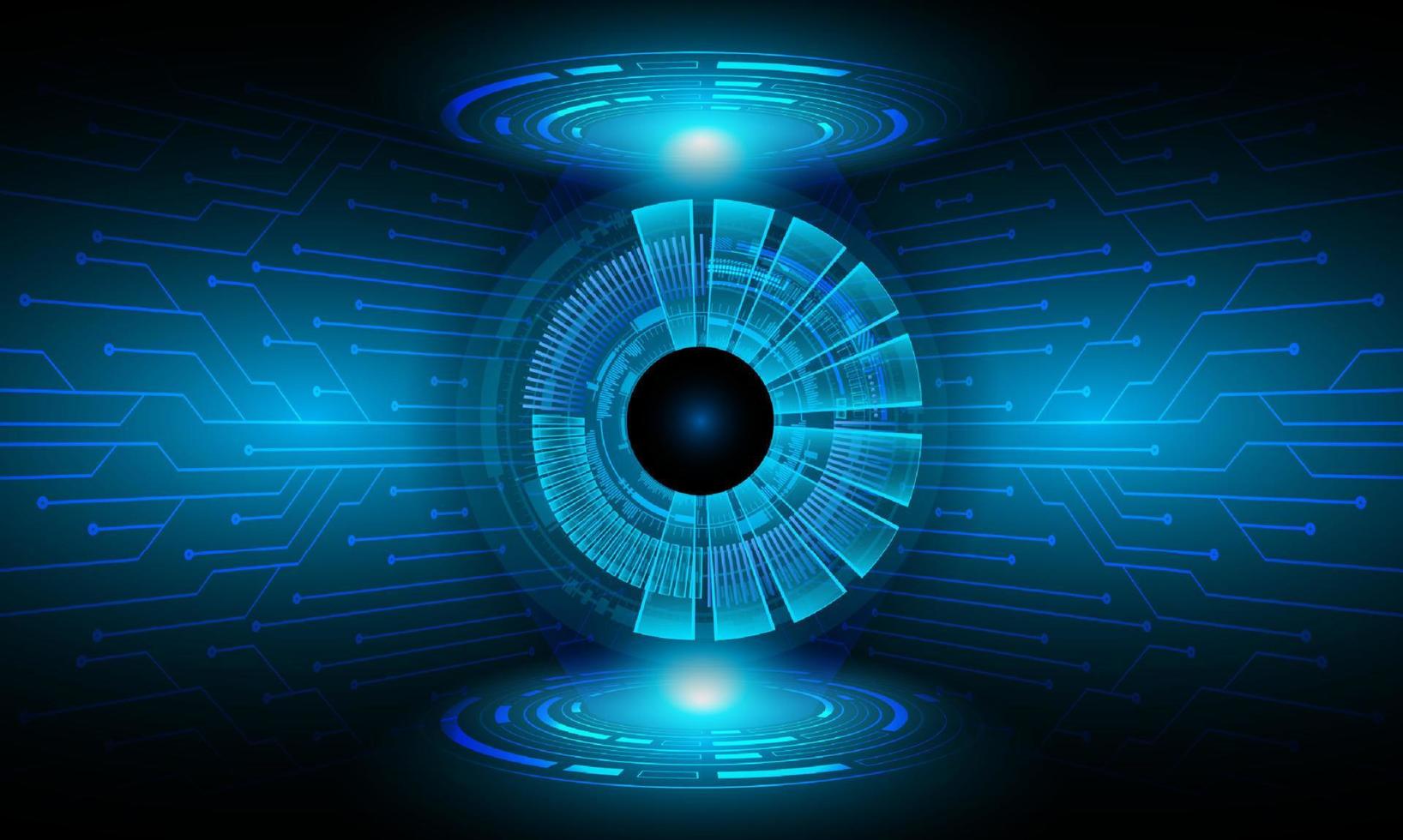 Modern Holographic eye on technology Background vector