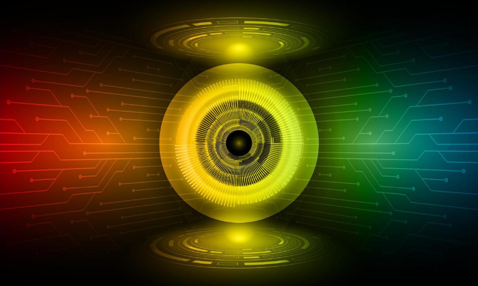 Modern Holographic eye on technology Background vector