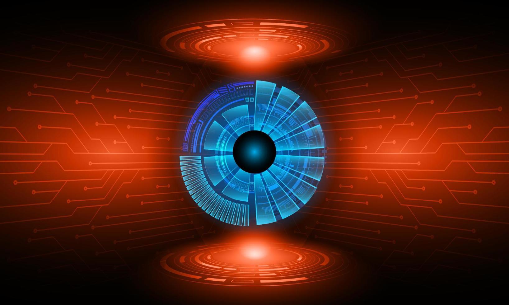 Modern Holographic eye on technology Background vector