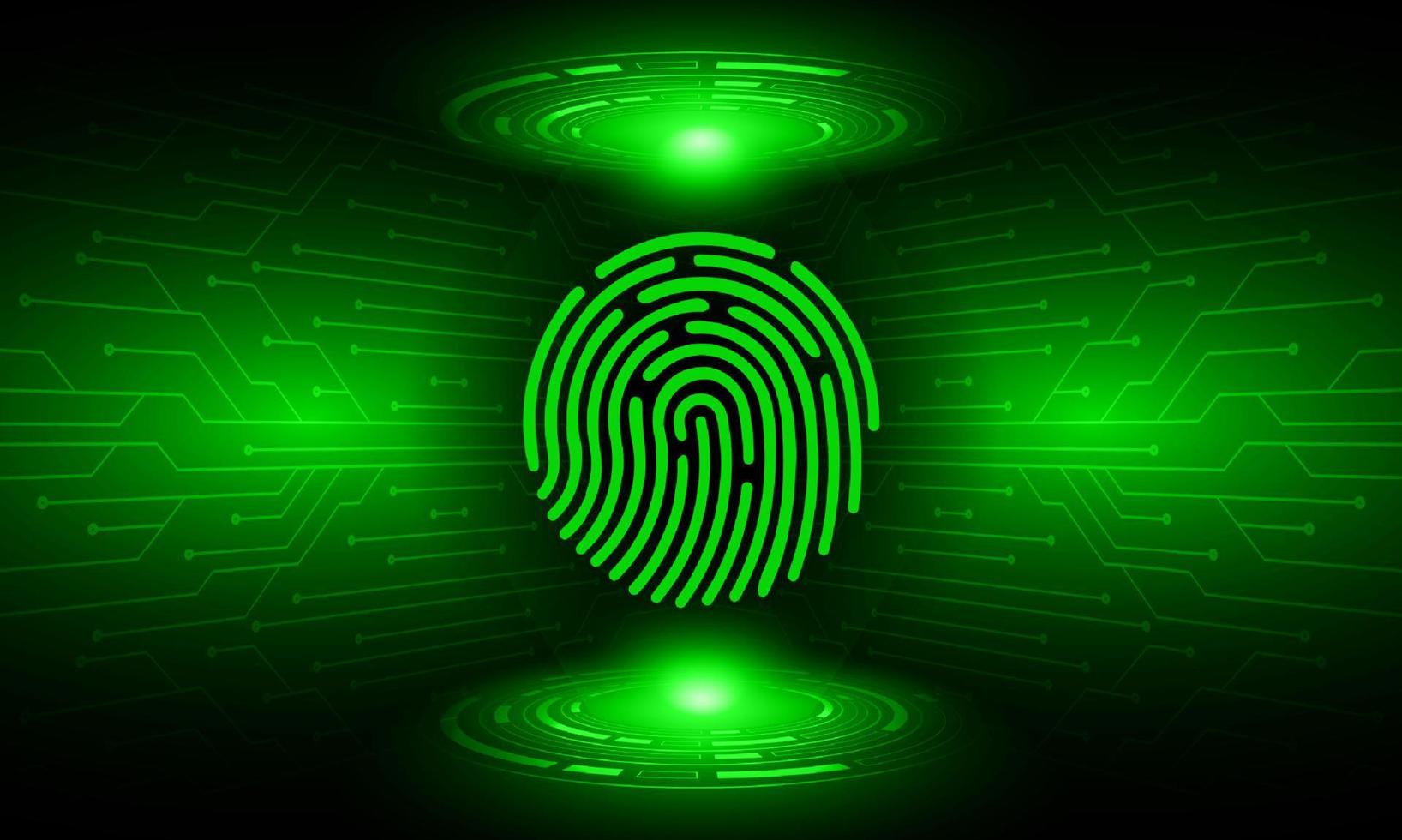 Modern Holographic finger print on Technology Background vector