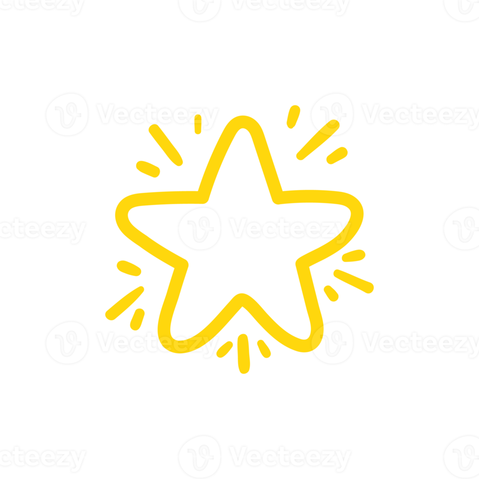 hand drawn star collection simple design 14475689 PNG