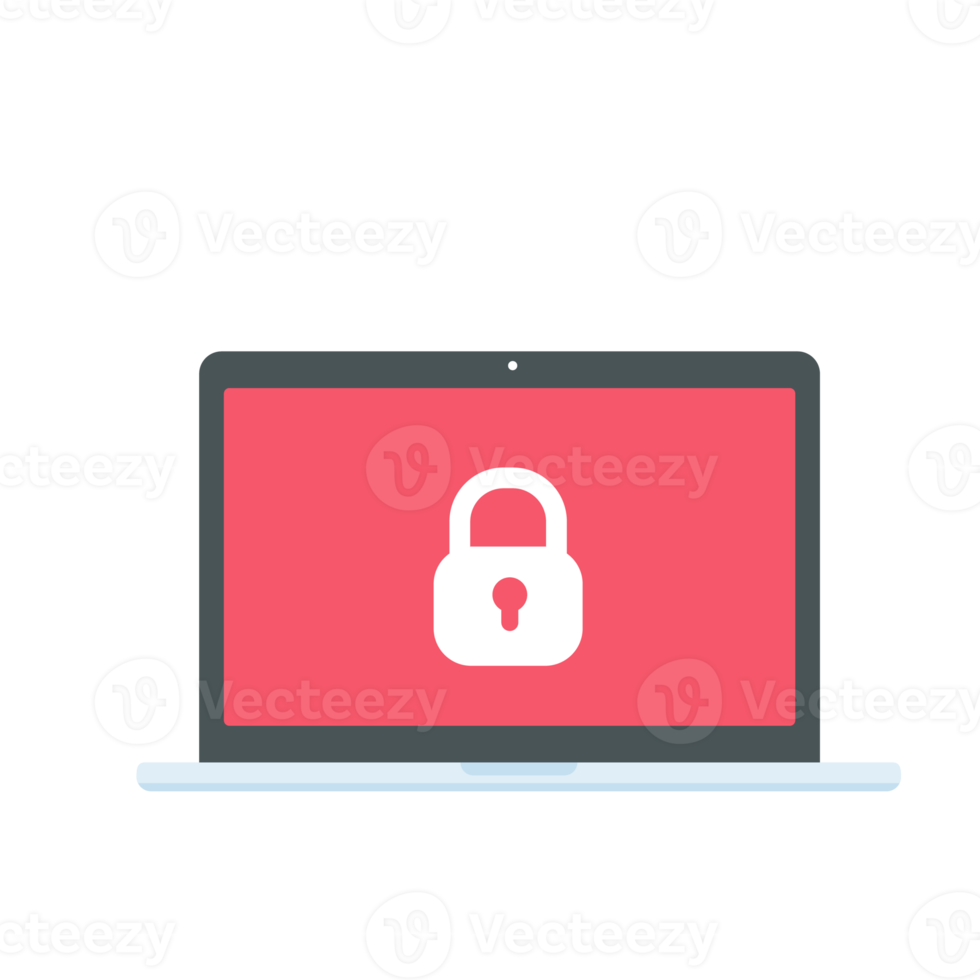 dator med röd skärm. begreppet lösenordsdatavirusinfektion från e-post png