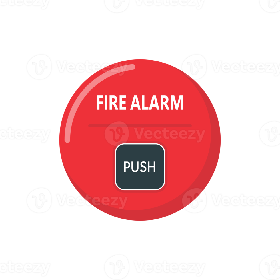 Fire alarm button. A fire alarm alerts people to evacuate the building. png