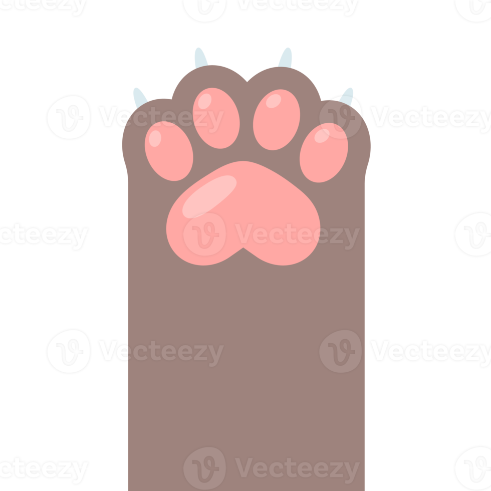 Dog and cat paws with sharp claws. cute animal footprints png