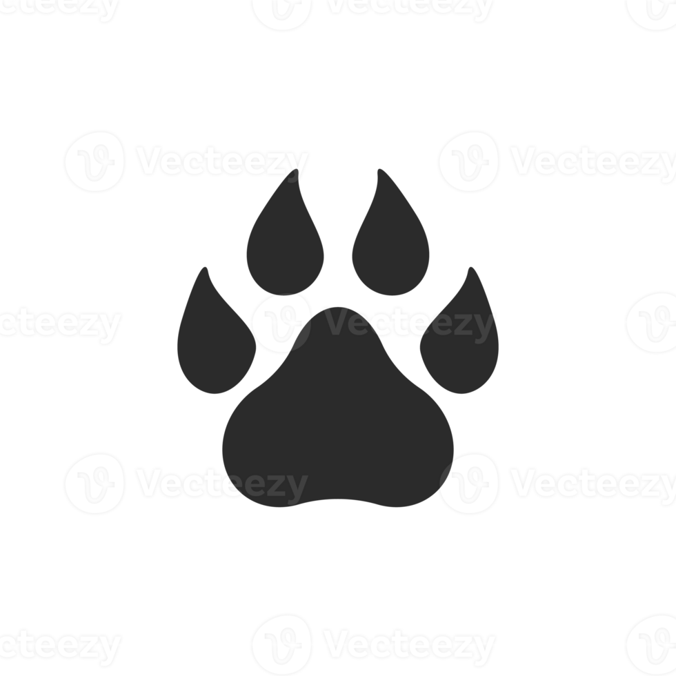 Dog and cat paws with sharp claws. cute animal footprints png