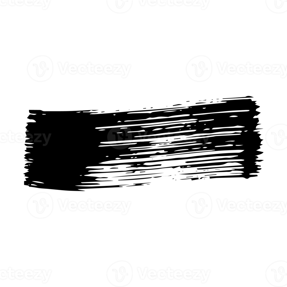 Set of brush strokes. Paint brushes with black ink to create diffused textures. png