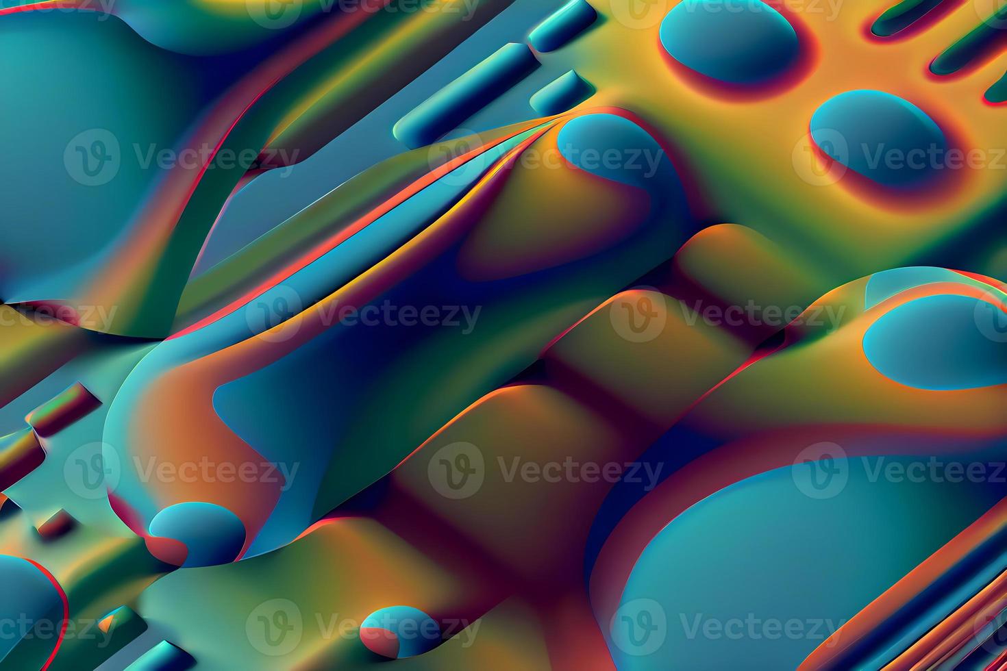 abstract 3d fractal background with smooth liquid forms photo