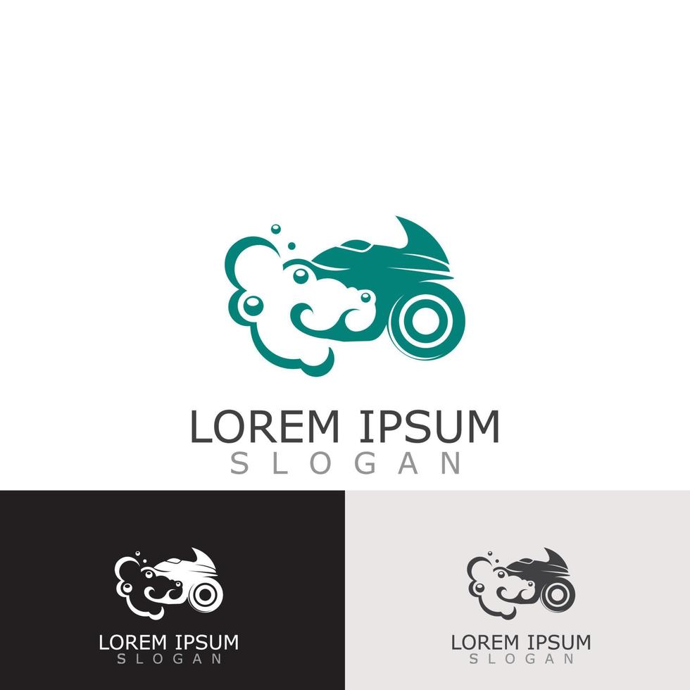 diseño de logotipo de lavado de motocicleta concepto elegante y deportivo vector de limpieza