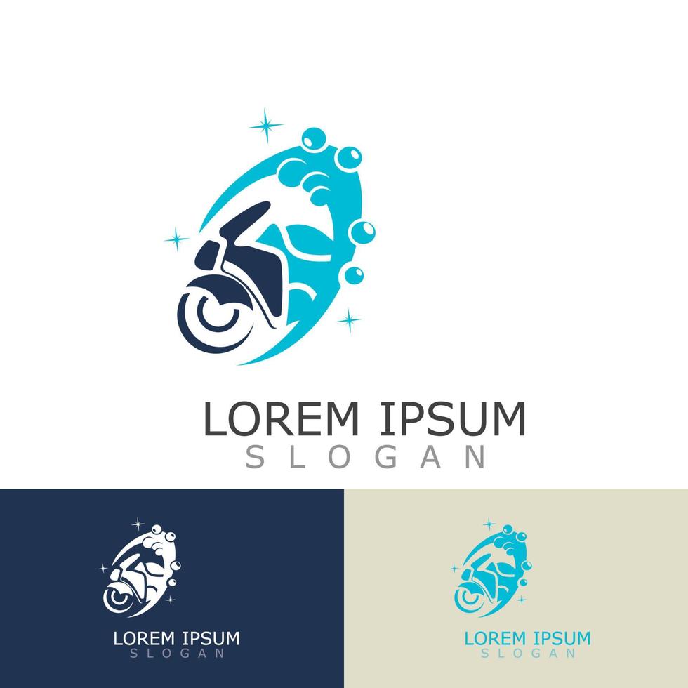 Motocycle wash logo design elegant and sporty concept cleaning vector