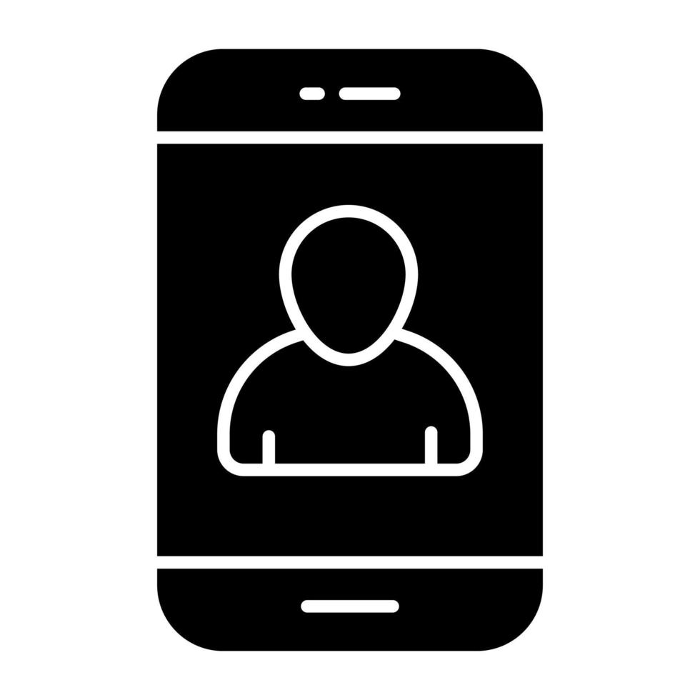 Editable design icon of mobile video call vector