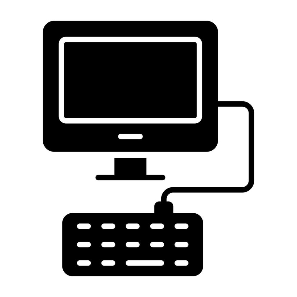 Editable design icon of computer vector