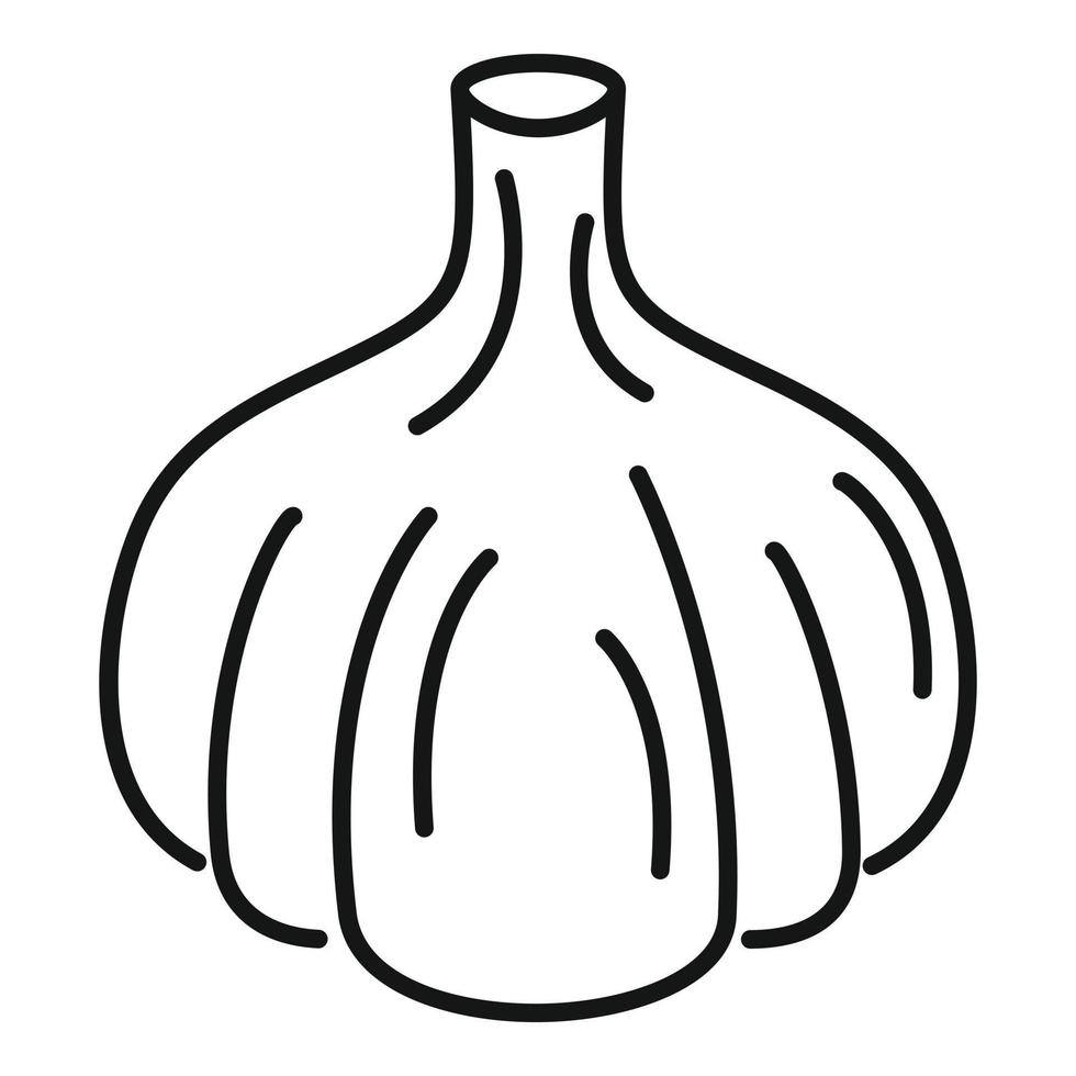 Root garlic icon, outline style vector