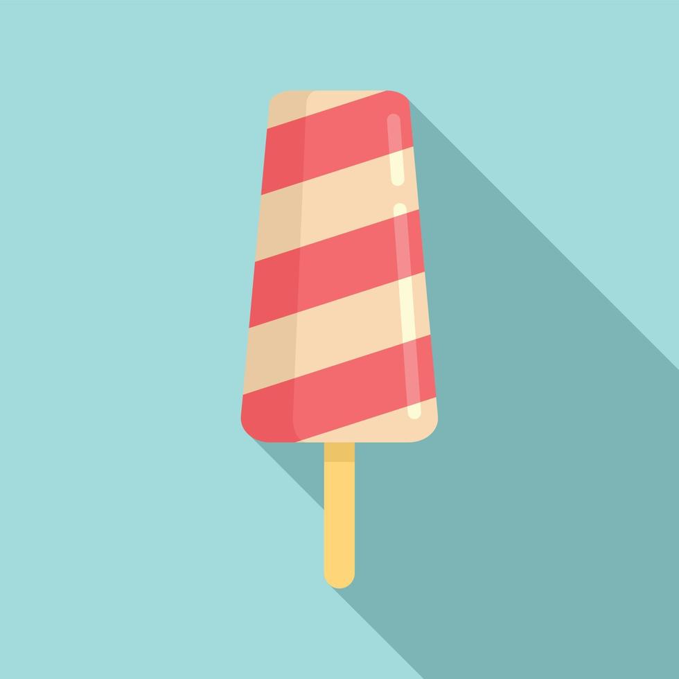 Striped ice cream icon, flat style vector