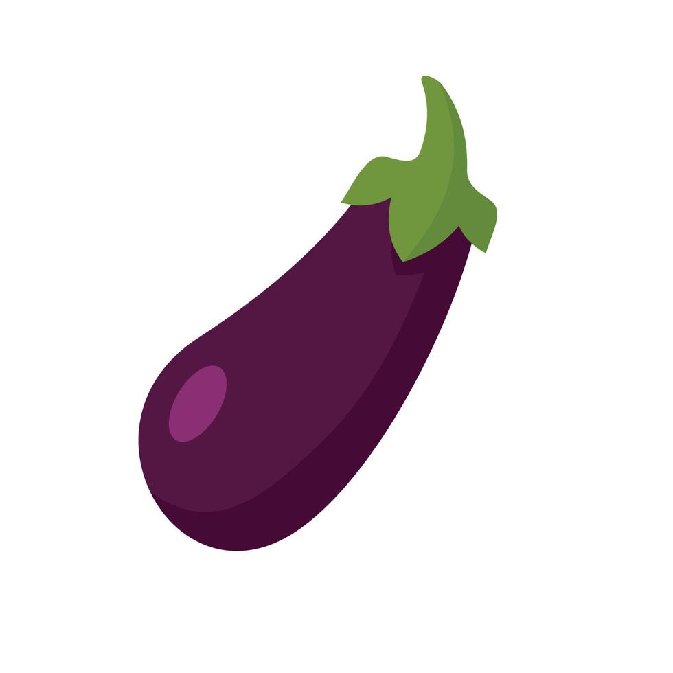 Eggplant icon, flat style vector