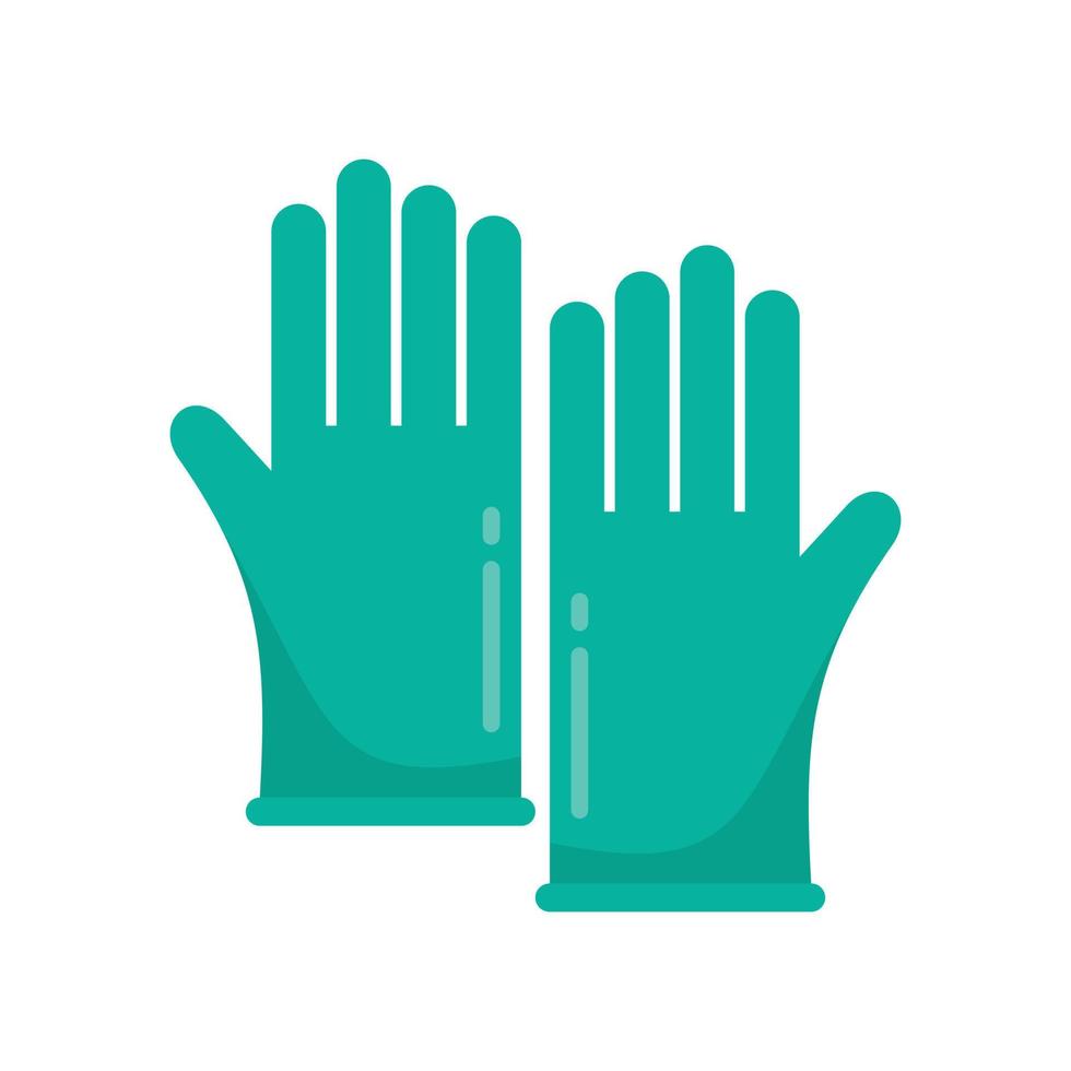 Forensic lab gloves icon, flat style vector