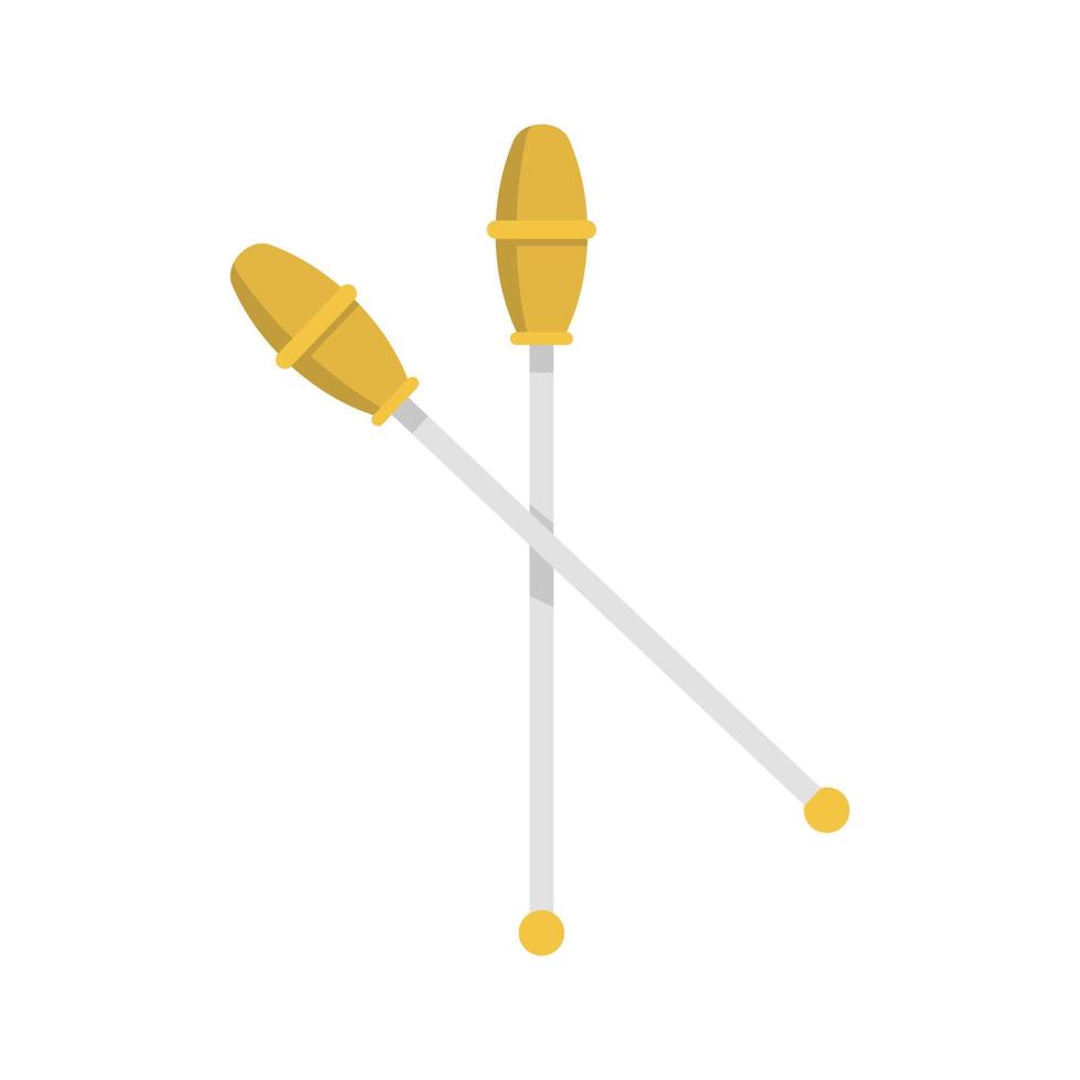 Gymnastics sticks icon, flat style vector