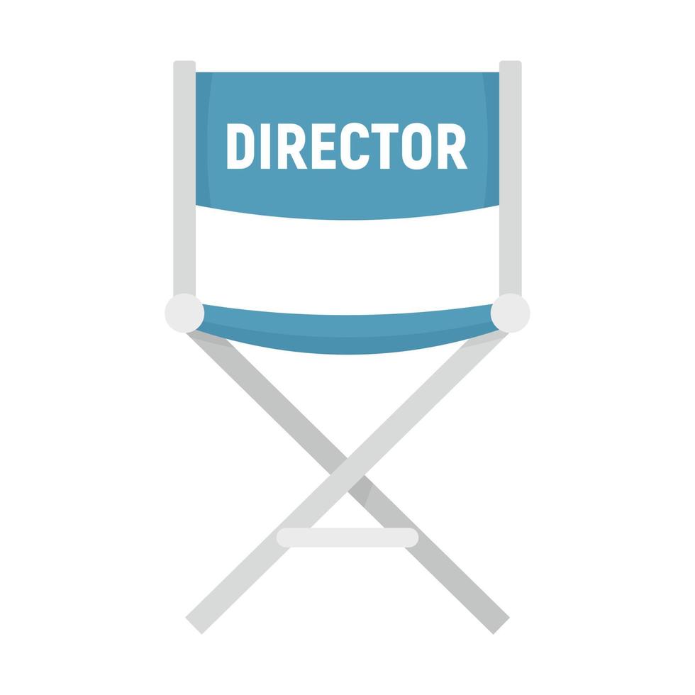 Film director chair icon, flat style vector