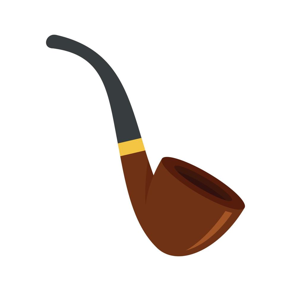 Smoking pipe icon, flat style vector